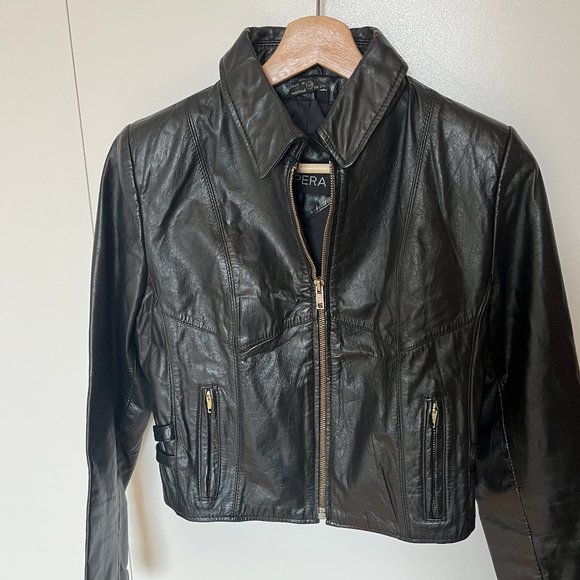 Vintage Opera Black Leather Jacket - Picture 3 of 11